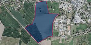 Luftbild des Gewerbegebiets