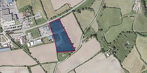 Luftbild der Gewerbegebietserweiterung Pöttacker