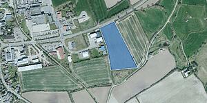 Luftbild der Gewerbegebietserweiterung Pöttacker