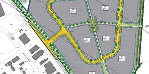 Voraussichtlicher Lage- und Erschließungsplan