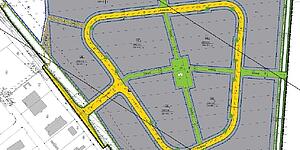 Voraussichtlicher Lage- und Erschließungsplan