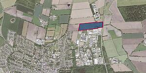 Luftbild des Gewerbegebiets